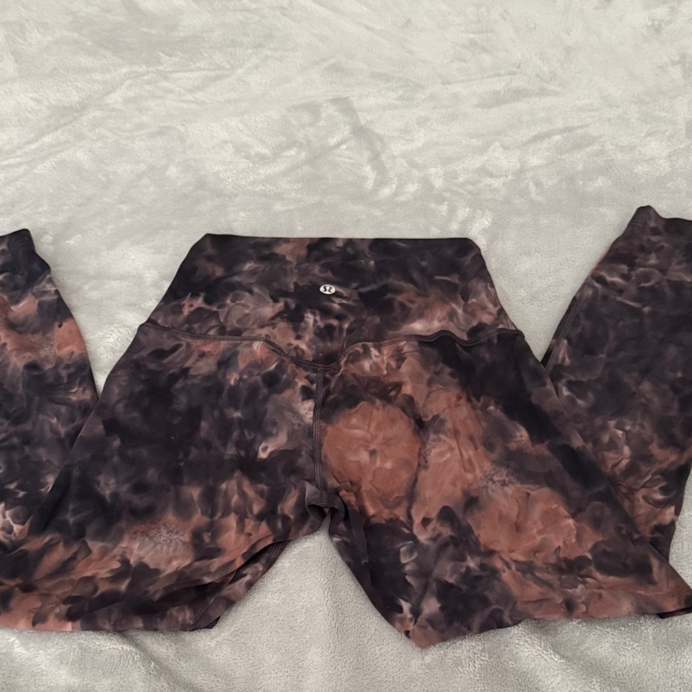 Lululemon Align Tie-Dye High-Rise Leggings - Brown & Black 7/8.